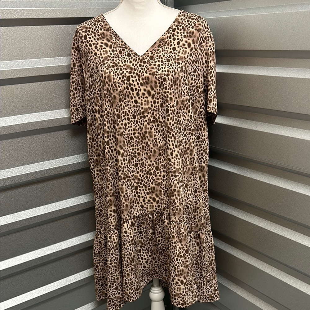 A NEW DAY Womens Animal Leopard Print Dress XXL Cover Up BRATZ Casual Everyday - Picture 1 of 10